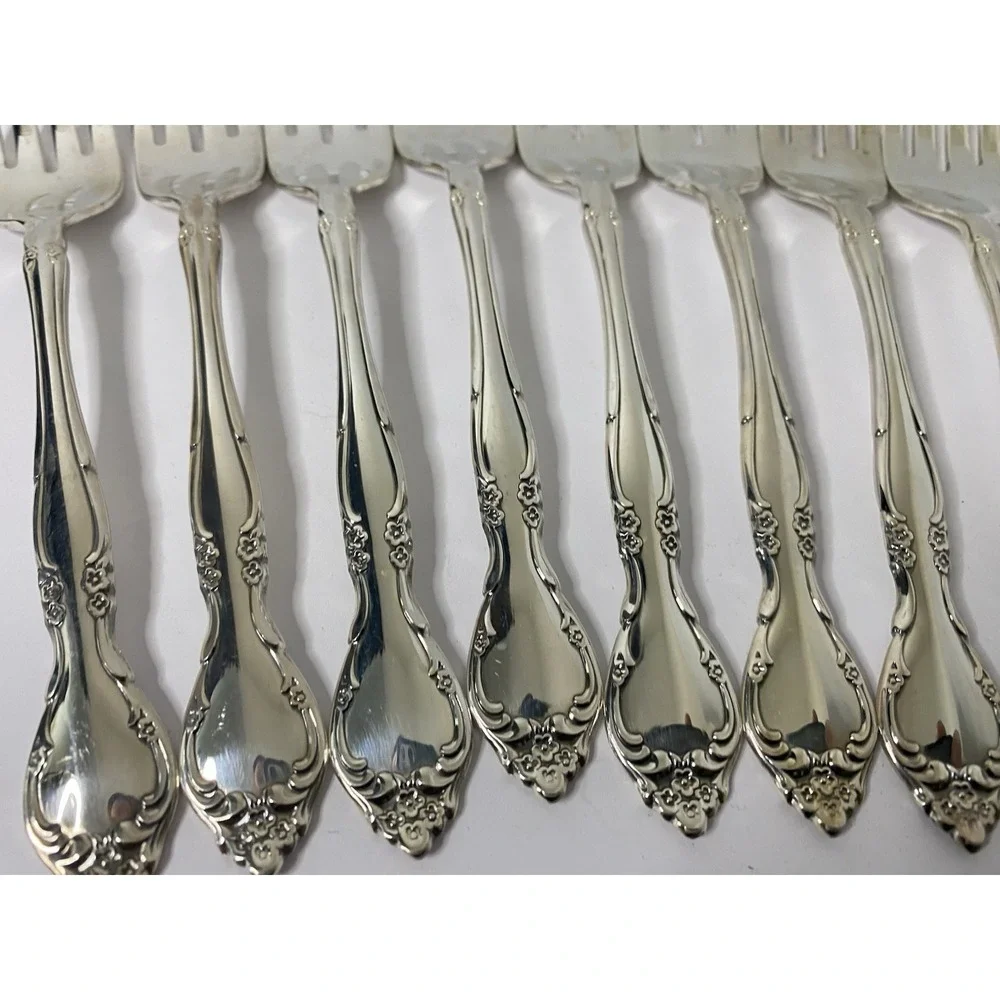 Salad Forks Oneida Community Affection Silverplate Lot Of 8